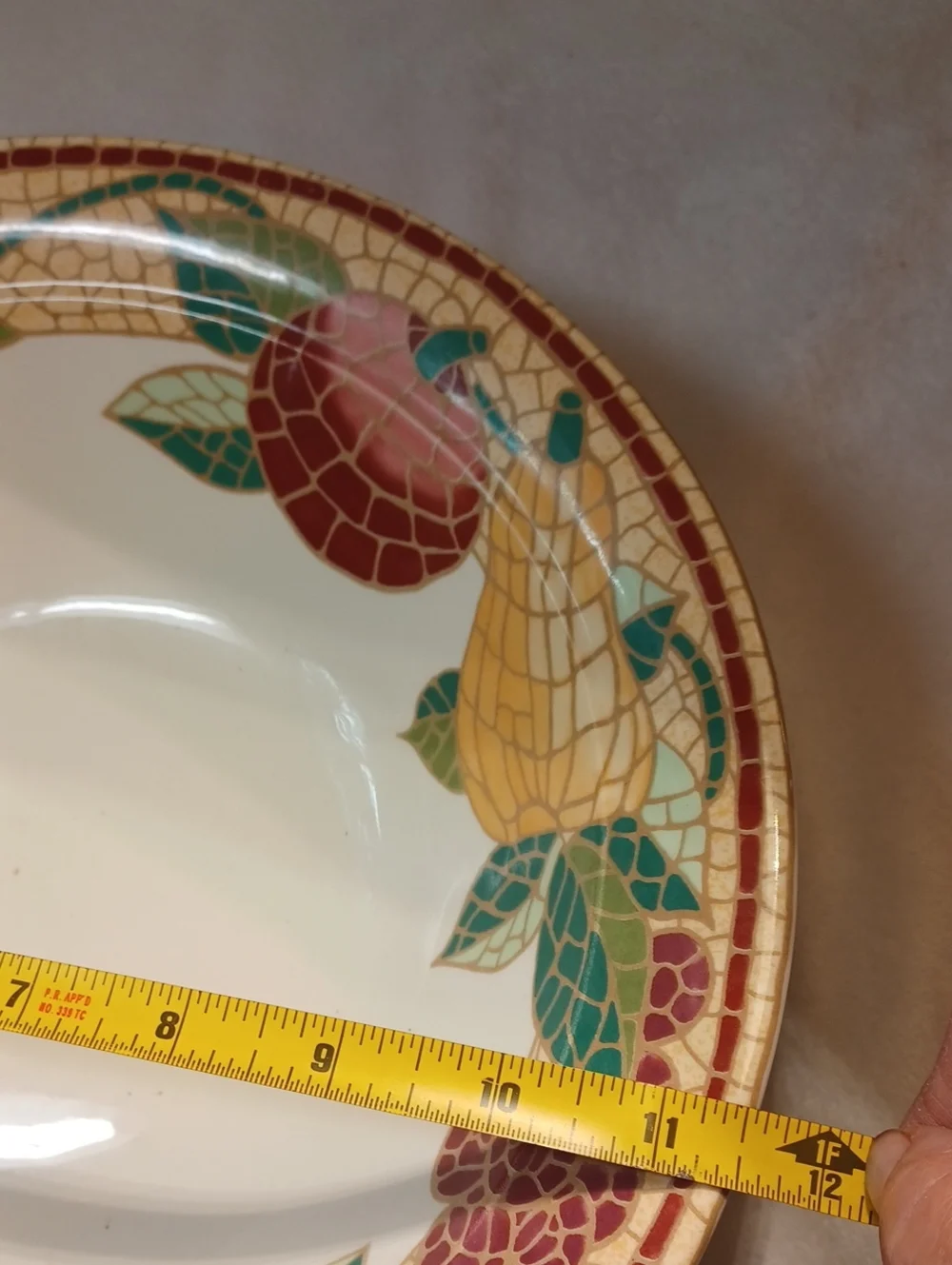 Pier 1 Vintage Mossaic Fruit Or Serving‎ Bowl 11.5 W 3 Deep
